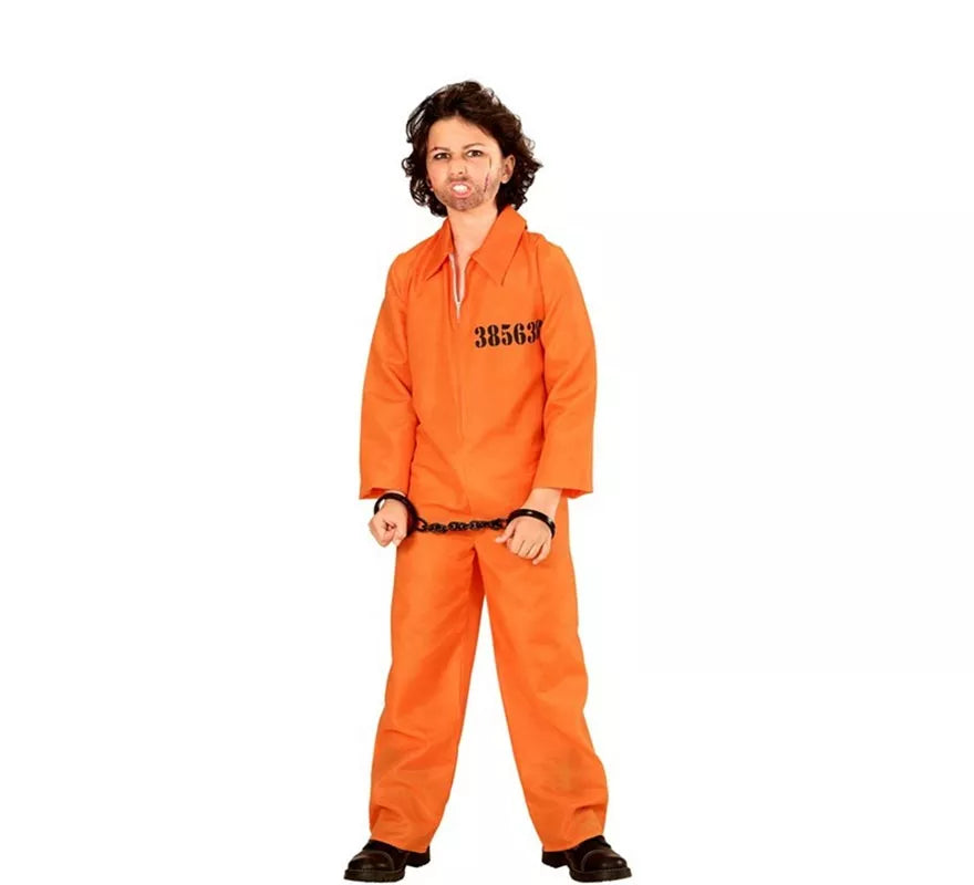Translation missing: pt-PT.Disfraz de Preso con Identificación naranja para niño