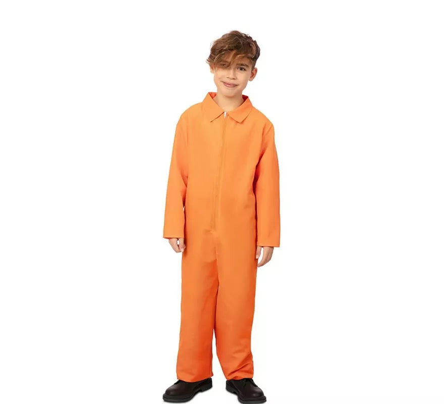 Translation missing: pt-PT.Disfraz de Preso en traje naranja entero para niño