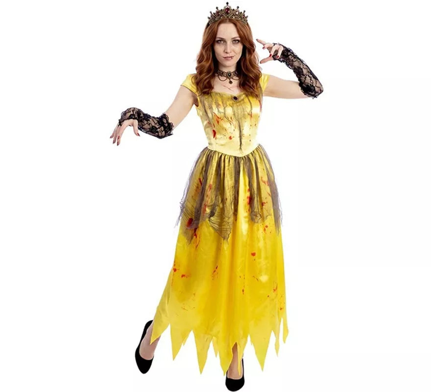 Translation missing: pt-PT.Disfraz de Princesa amarilla Zombie para mujer