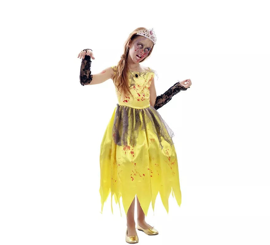 Translation missing: pt-PT.Disfraz de Princesa amarilla Zombie para niña
