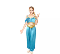 Fato de princesa árabe azul para menina