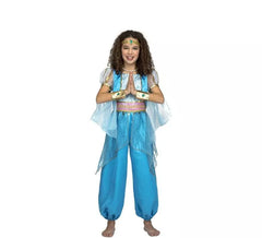 Fato de Princesa turquesa árabe para menina