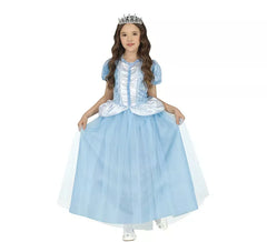 Fato de princesa de conto de fadas azul para menina