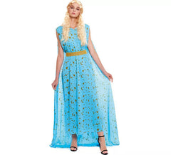 Fato de Princesa Dragão Azul Feminino