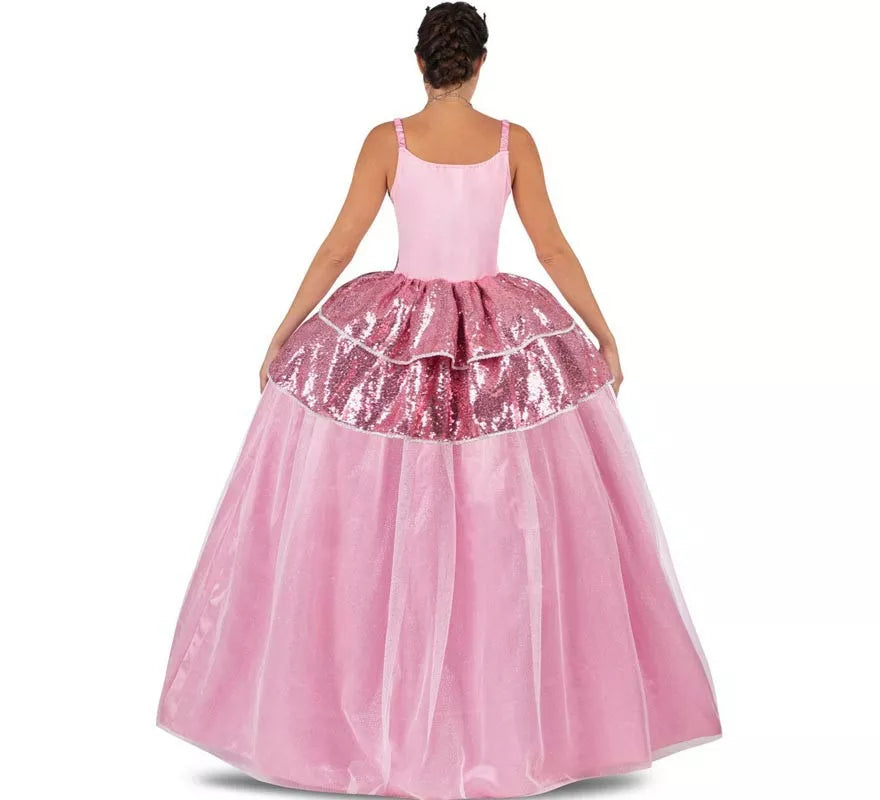 Disfraz de Princesa encantadora rosa con enagua para mujer