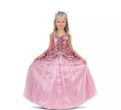 Fato de Princesa Linda Rosa com Anágua para Menina