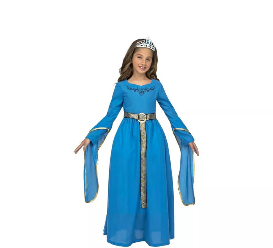 Translation missing: pt-PT.Disfraz de Princesa Medieval Azul para niña