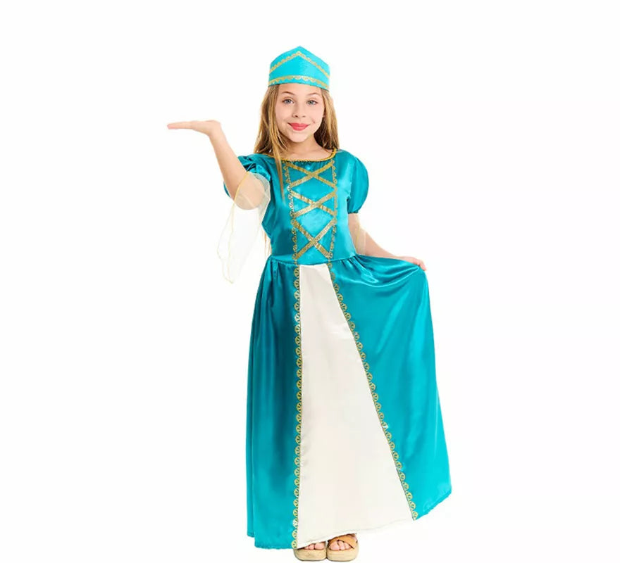 Translation missing: pt-PT.Disfraz de Princesa Medieval azul para niña