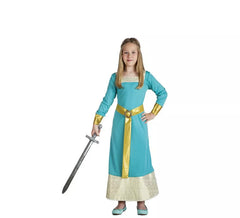 Fato de princesa medieval azul para menina