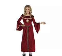 Fato de princesa medieval com mangas para menina