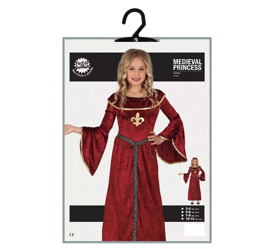 Translation missing: pt-PT.Disfraz de Princesa Medieval con mangas para niña