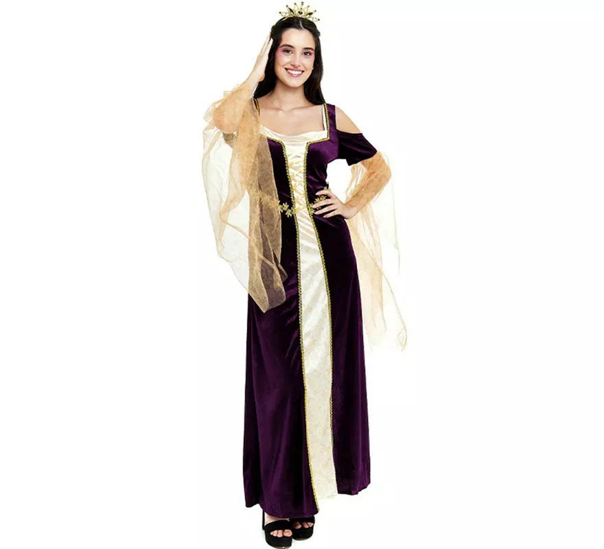Translation missing: pt-PT.Disfraz de Princesa Medieval púrpura mangas largas para mujer