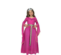 Fato de princesa medieval rosa para menina