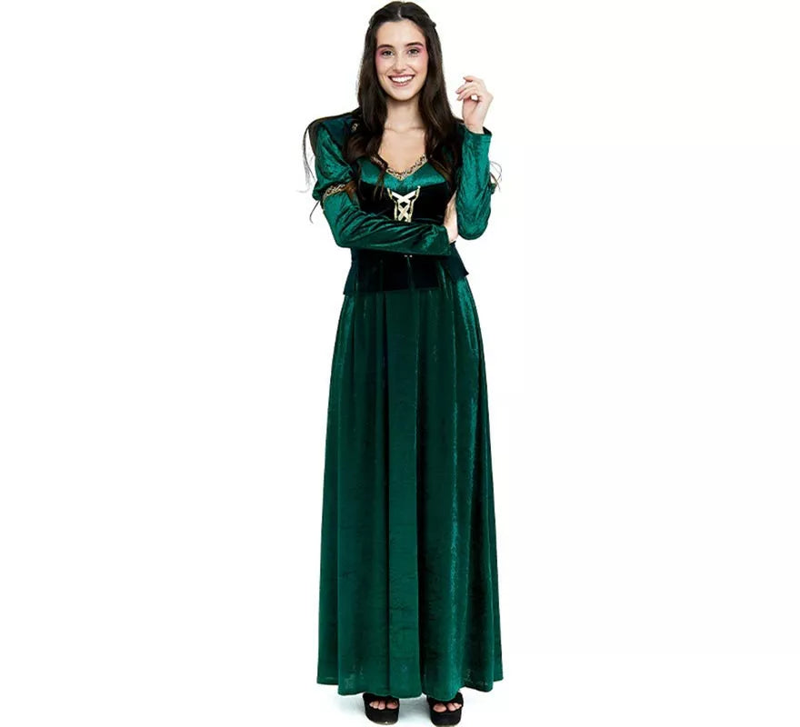 Translation missing: pt-PT.Disfraz de Princesa Medieval verde oscuro para mujer