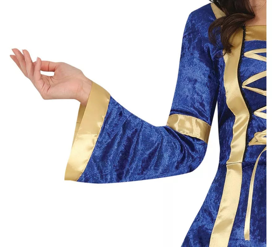 Disfraz de Princesa o Noble Medieval azul para mujer