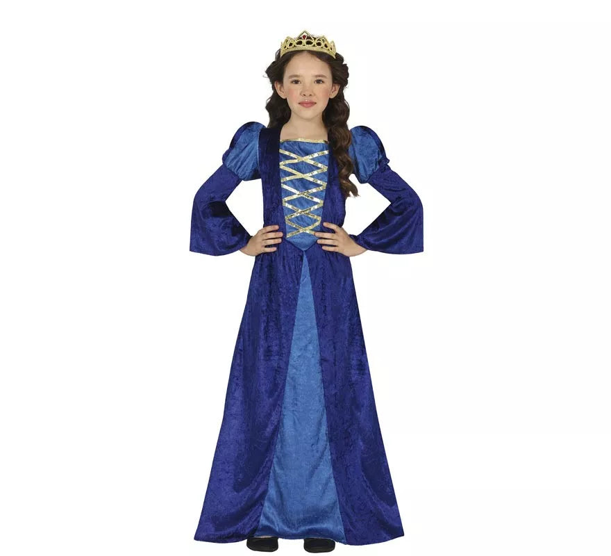 Translation missing: pt-PT.Disfraz de Princesa o Noble Medieval azul para niña