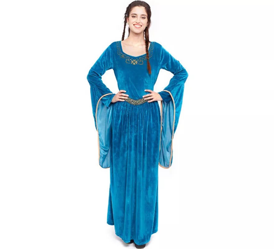 Translation missing: pt-PT.Disfraz de Princesa Vikinga o Medieval Azul para mujer
