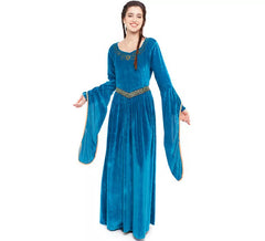 Fato de Princesa Viking azul para mulher
