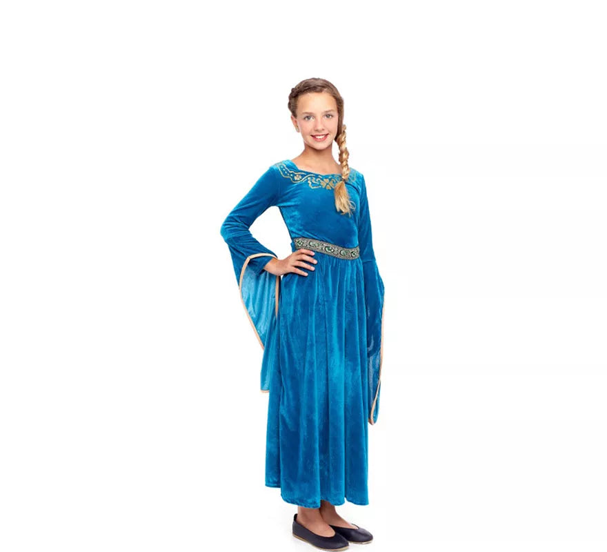 Translation missing: pt-PT.Disfraz de Princesa Vikinga o Medieval Azul para niña