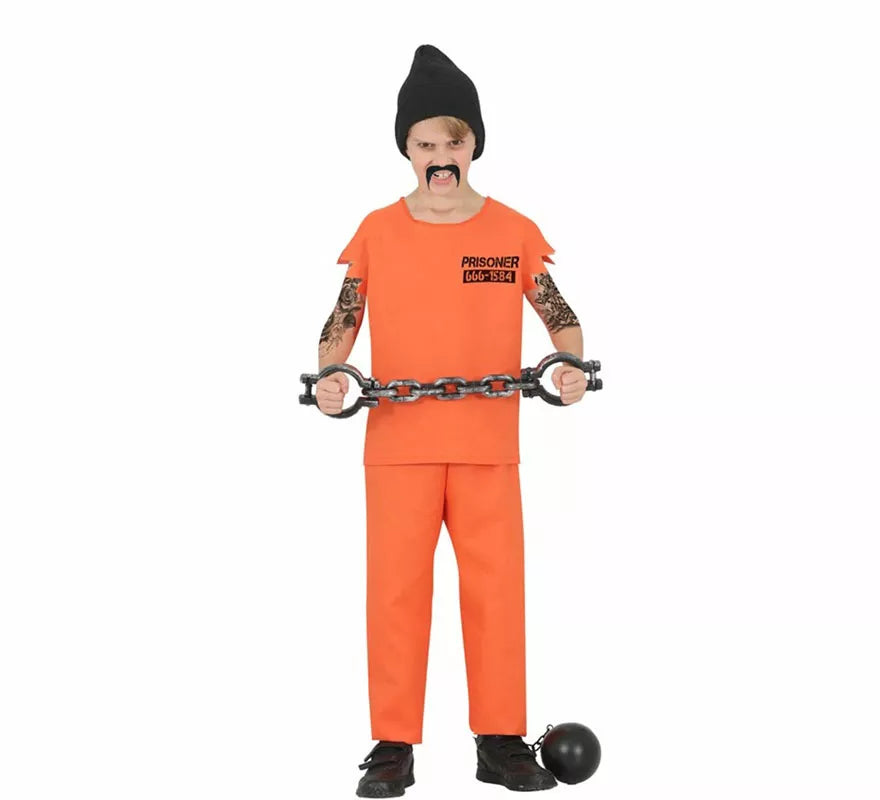 Translation missing: pt-PT.Disfraz de Prisionero naranja con Gorro para niño