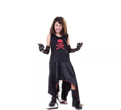 Fato de punk com caveira para menina