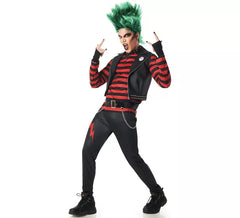 Traje punk listrado masculino