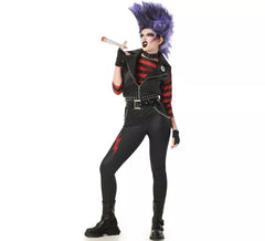 Traje punk listrado feminino