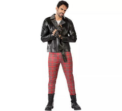 Fato Punk Vermelho e Preto para Homens