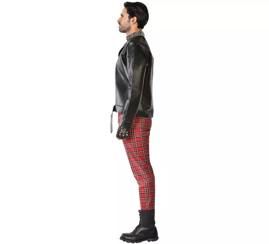 Disfraz de Punky Rojo y Negro para hombre