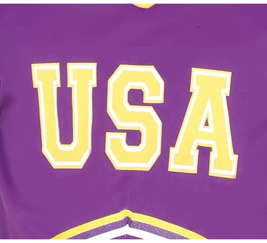 Disfraz de Quarterback USA morado y amarillo para hombre