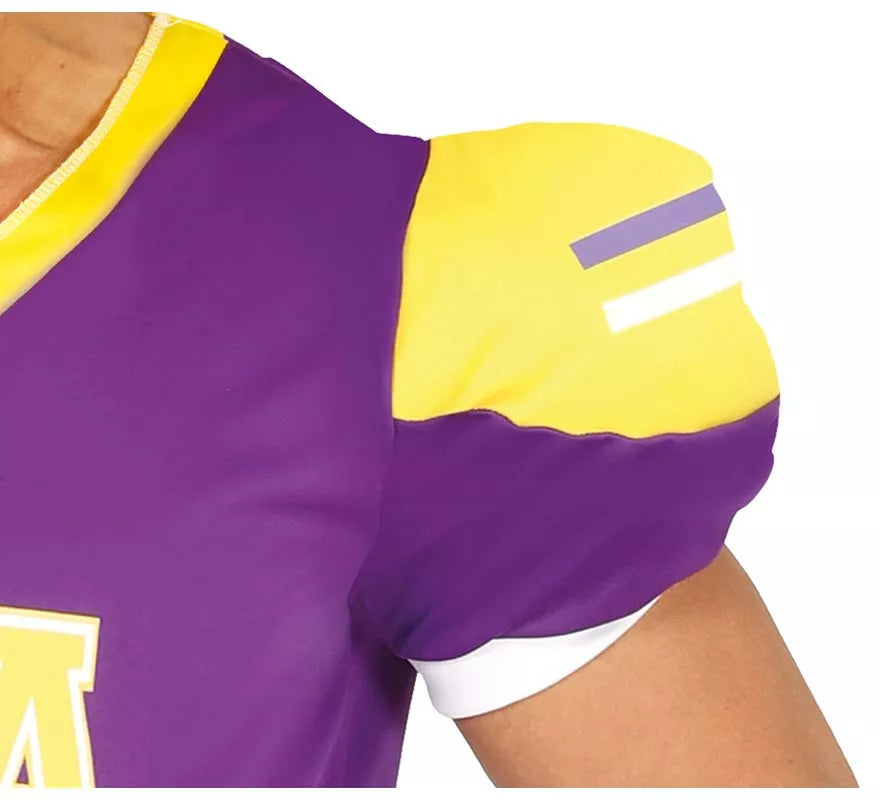 Translation missing: pt-PT.Disfraz de Quarterback USA morado y amarillo para hombre