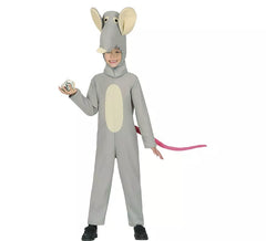 Fato de rato cinza com chapéu para criança