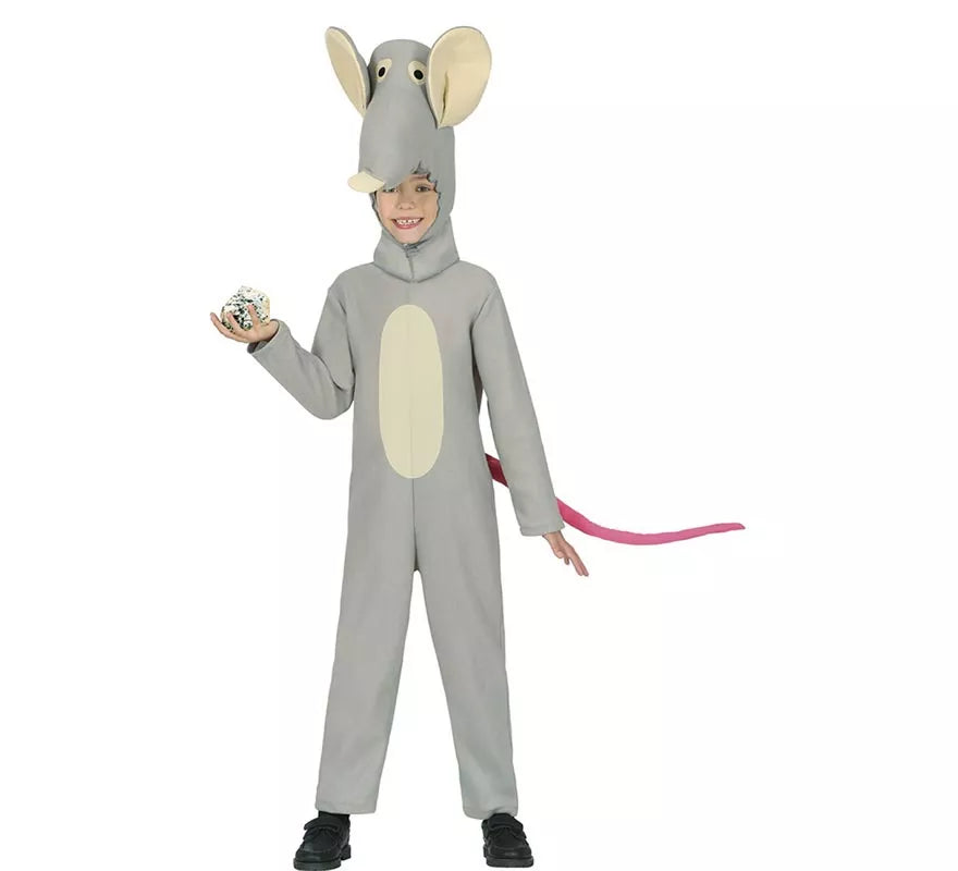 Translation missing: pt-PT.Disfraz de Ratón gris con gorro para niños