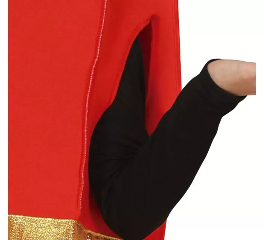 Disfraz de Regalo rojo con cinta dorado para niños