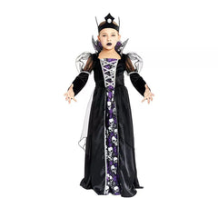 Fato de Dark Skull Queen com coroa para menina e adolescente