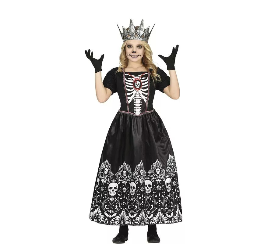 Translation missing: pt-PT.Disfraz de Reina Calavera Oscura para niña