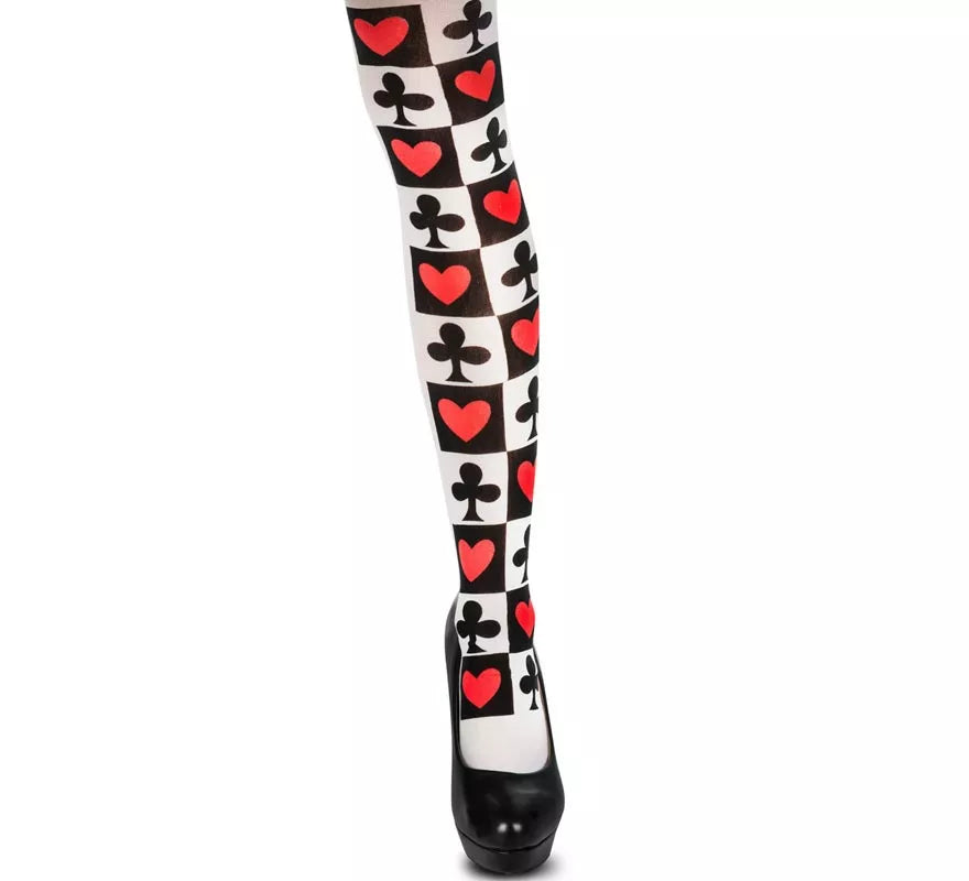 Translation missing: pt-PT.Disfraz de Reina de Corazones con medias para mujer