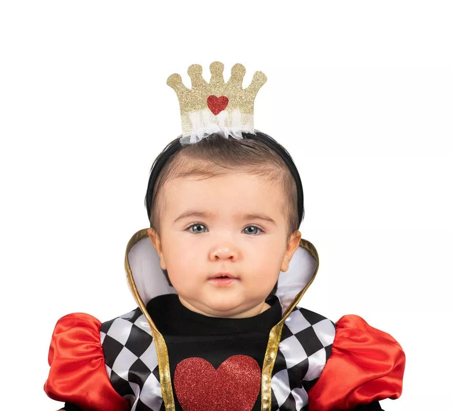 Translation missing: pt-PT.Disfraz de Reina de Corazones rojos con diadema para bebé y niña