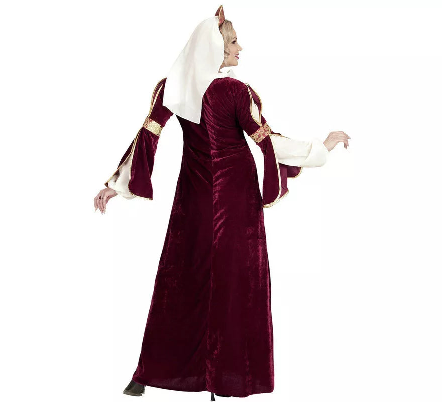 Translation missing: pt-PT.Disfraz de Reina Medieval Burdeos para mujer