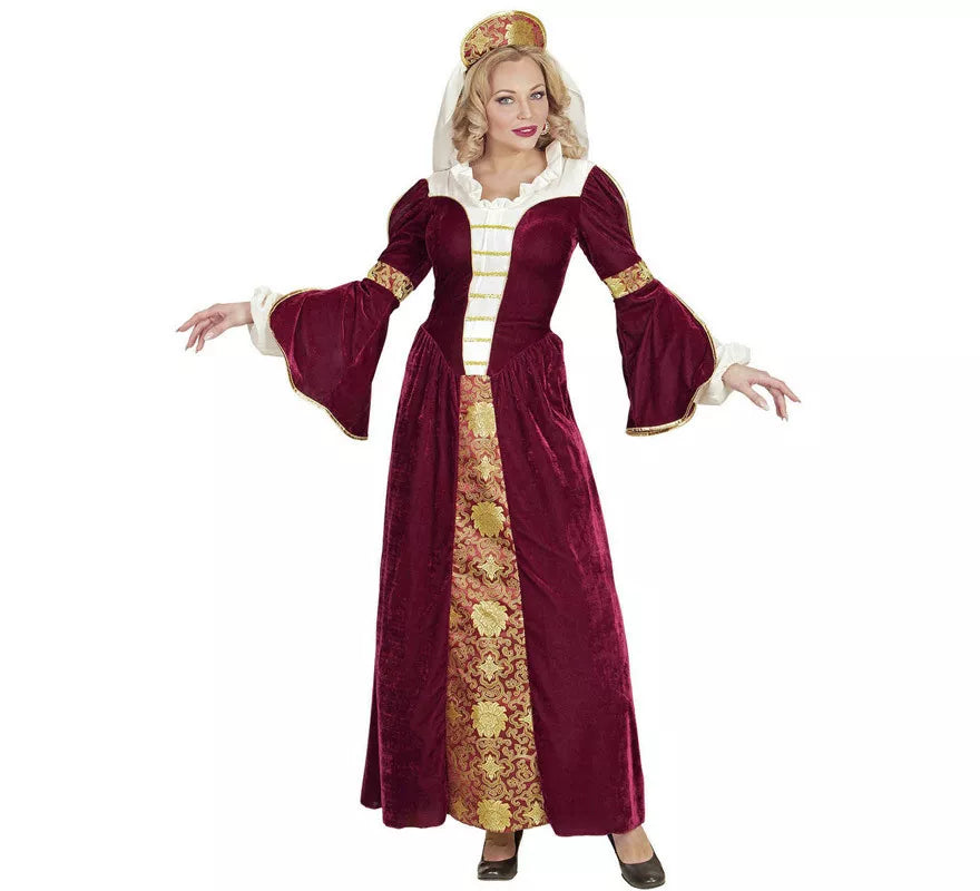 Translation missing: pt-PT.Disfraz de Reina Medieval Burdeos para mujer