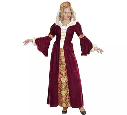 Disfraz de Reina Medieval Burdeos para mujer