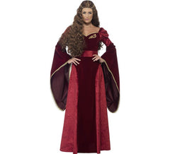 Fato de Rainha Medieval da Borgonha para mulher