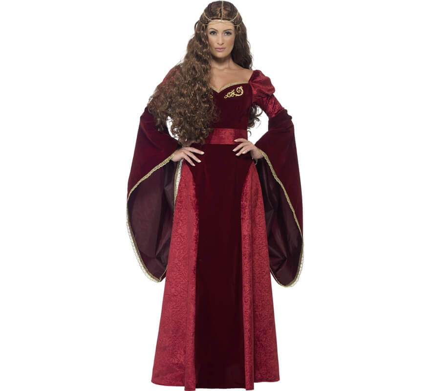 Translation missing: pt-PT.Disfraz de Reina Medieval Burdeos para mujer