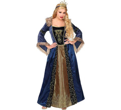Fato de rainha medieval comprido para mulher
