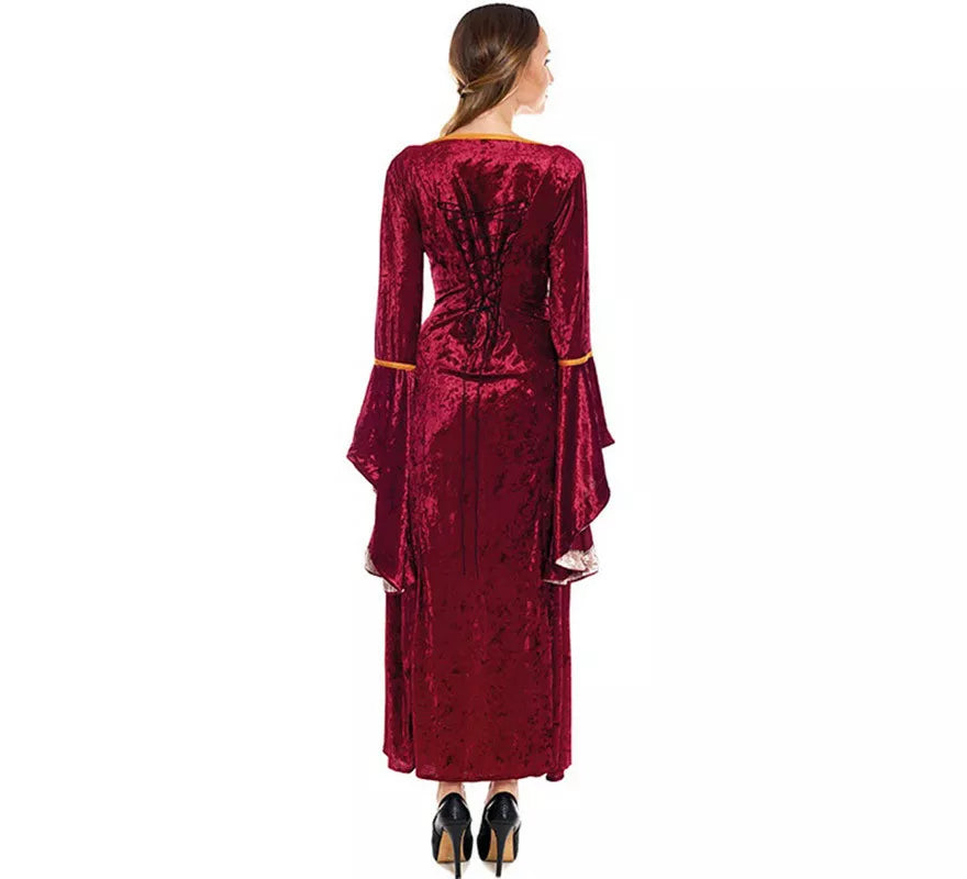 Translation missing: pt-PT.Disfraz de Reina Medieval Vinotinto para mujer