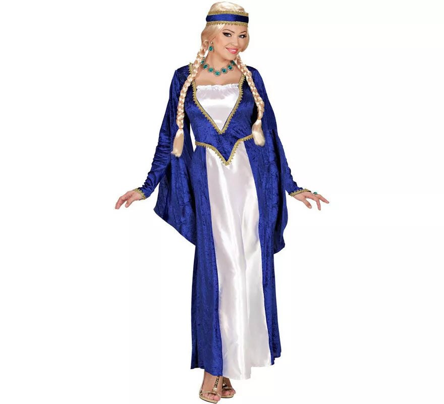 Translation missing: pt-PT.Disfraz de Reina Renacentista Terciopelo Azul para mujer