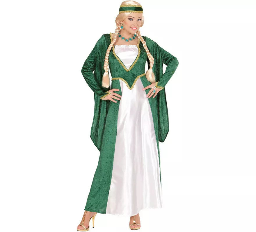 Translation missing: pt-PT.Disfraz de Reina Renacentista Terciopelo Verde para mujer