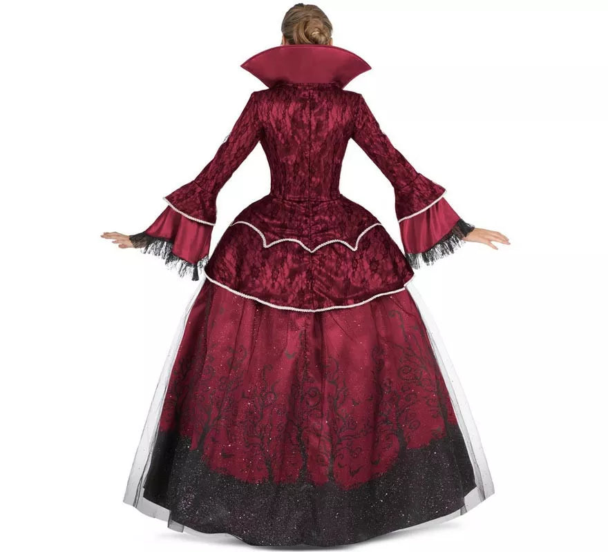 Translation missing: pt-PT.Disfraz de Reina Vampiresa burdeos con enagua para mujer
