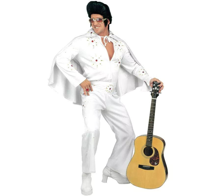 Translation missing: pt-PT.Disfraz de Rey del Rock blanco para hombre