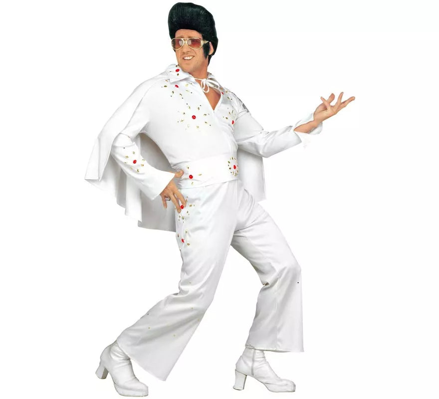 Translation missing: pt-PT.Disfraz de Rey del Rock blanco para hombre